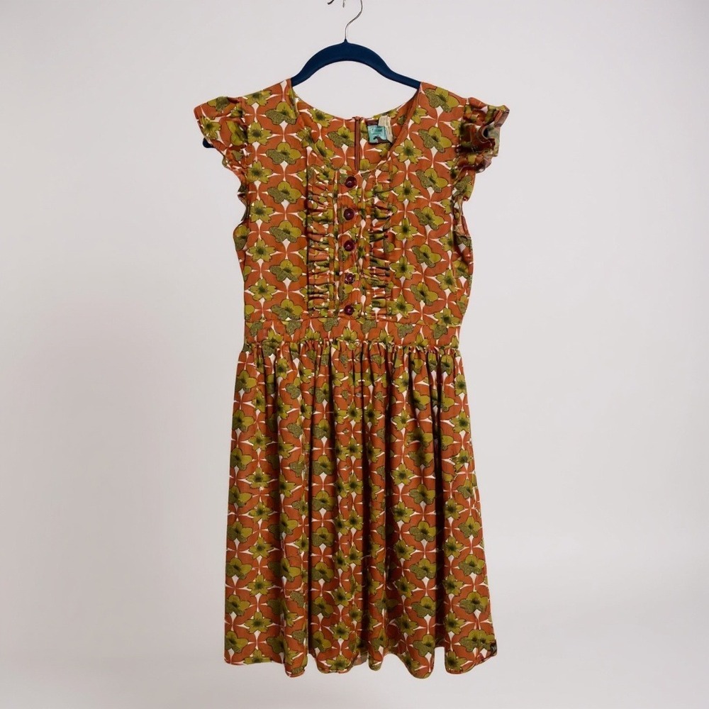 Matilda Jane Orange and Green Patterned Dress